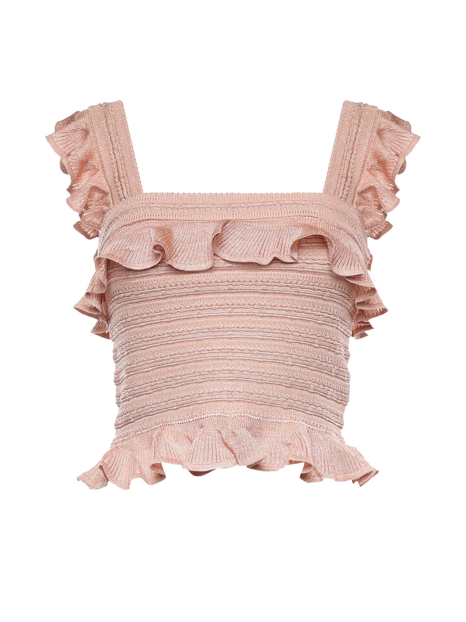 Maglieria REBELLION FRILL CAMI METALLIC ROSE GOLD 4416TC261 MTRG MTRG ZIMMERMANN