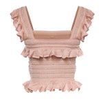 Maglieria REBELLION FRILL CAMI METALLIC ROSE GOLD 4416TC261 MTRG MTRG ZIMMERMANN