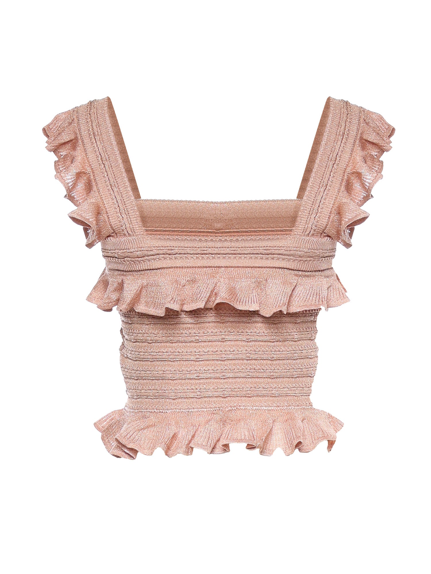 Maglieria REBELLION FRILL CAMI METALLIC ROSE GOLD 4416TC261 MTRG MTRG ZIMMERMANN