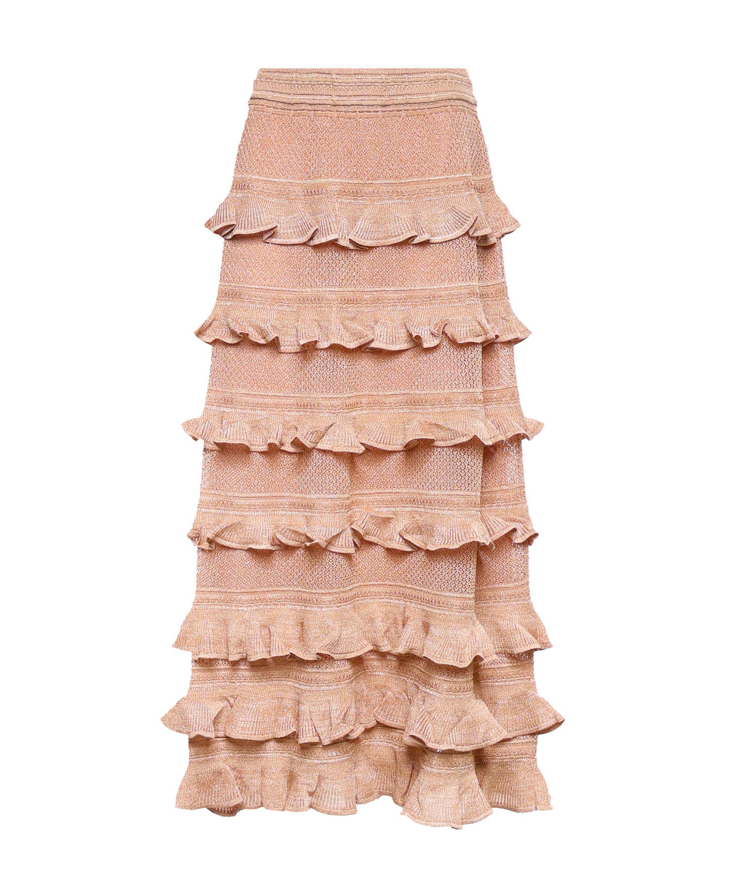 Maglieria REBELLION FRILL MIDI SKIRT METALLIC ROSE GOLD 4439SC261 MTRG MTRG ZIMMERMANN