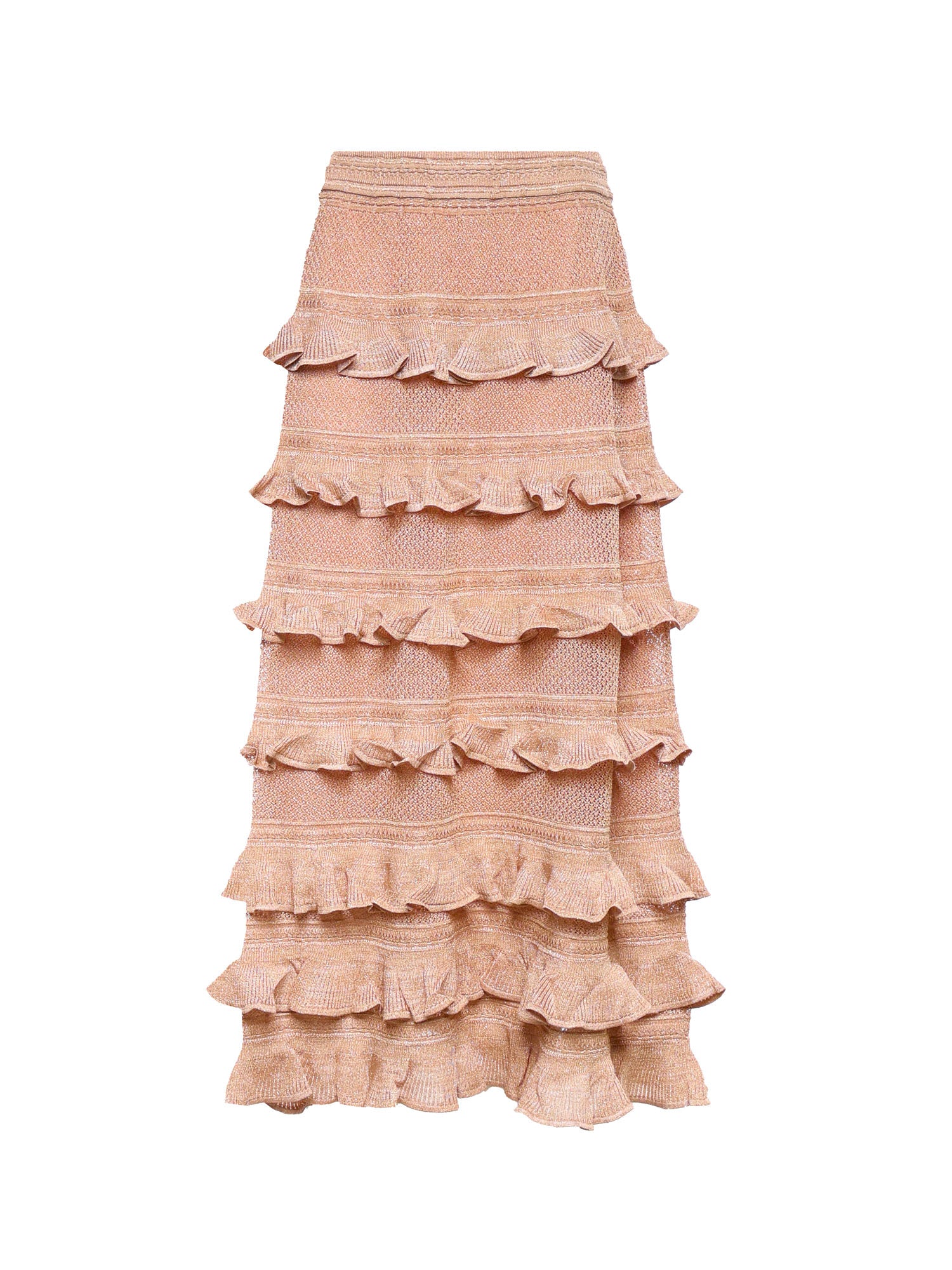 Maglieria REBELLION FRILL MIDI SKIRT METALLIC ROSE GOLD 4439SC261 MTRG MTRG ZIMMERMANN