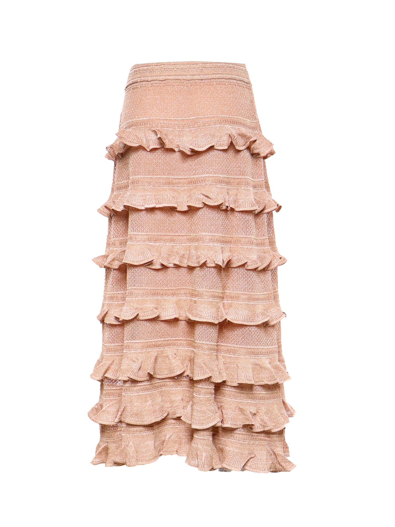 Maglieria REBELLION FRILL MIDI SKIRT METALLIC ROSE GOLD 4439SC261 MTRG MTRG ZIMMERMANN