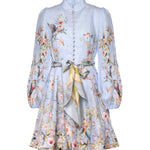 Abiti REBELLION BUTTON MINI DRESS BLUE AVIARY 9142DC261 BLAV BLAV ZIMMERMANN