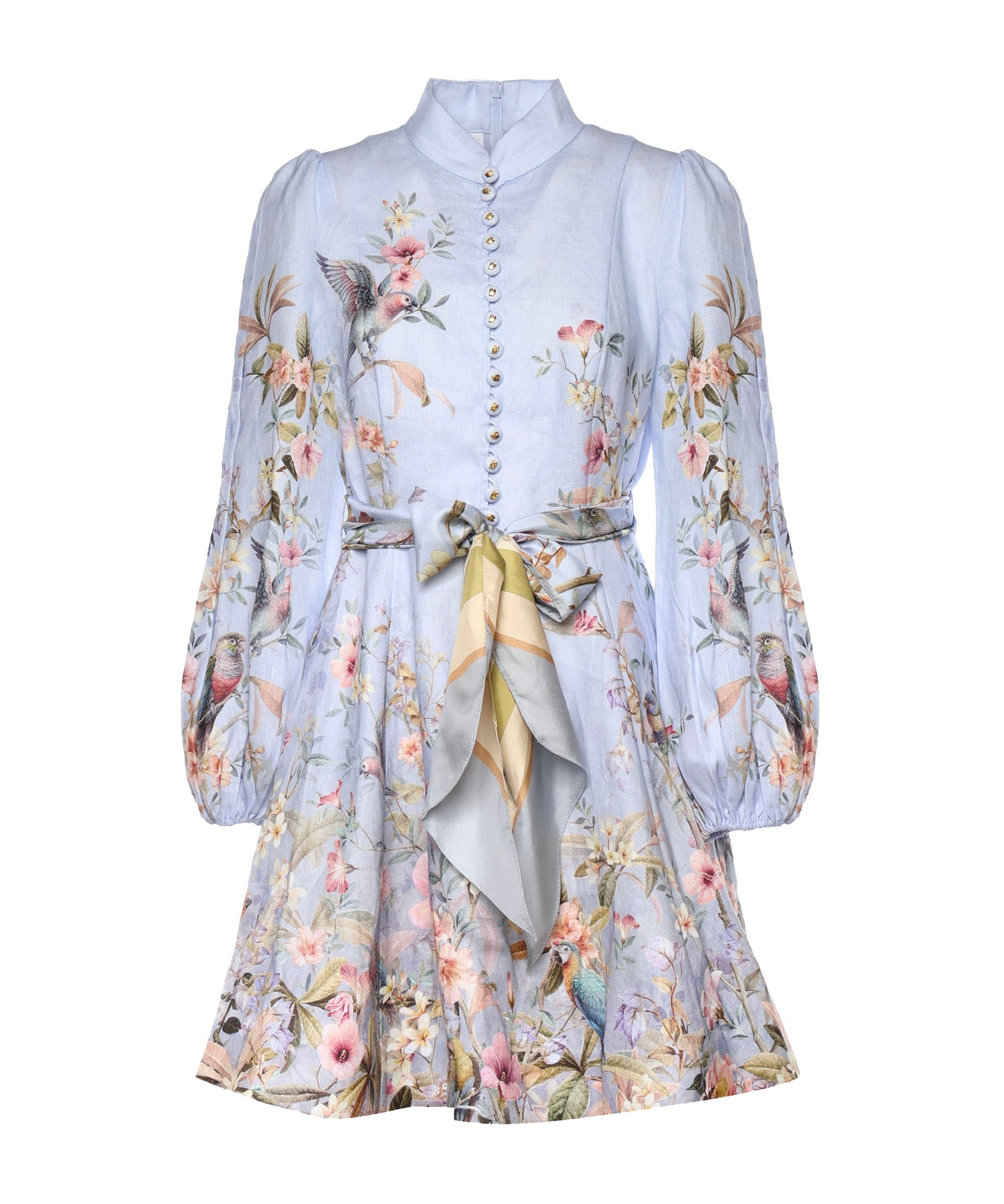Abiti REBELLION BUTTON MINI DRESS BLUE AVIARY 9142DC261 BLAV BLAV ZIMMERMANN
