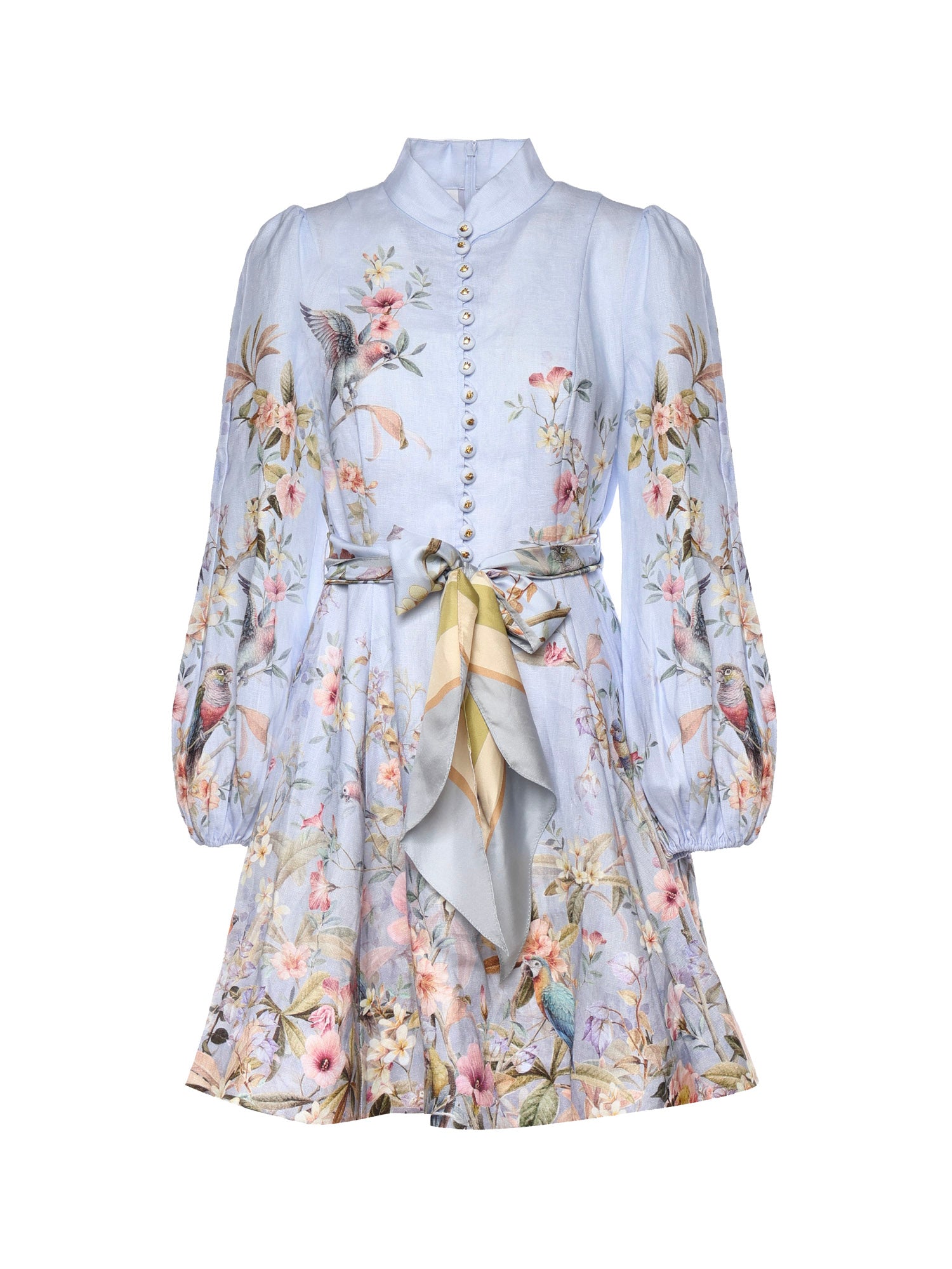 Abiti REBELLION BUTTON MINI DRESS BLUE AVIARY 9142DC261 BLAV BLAV ZIMMERMANN