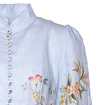 Abiti REBELLION BUTTON MINI DRESS BLUE AVIARY 9142DC261 BLAV BLAV ZIMMERMANN