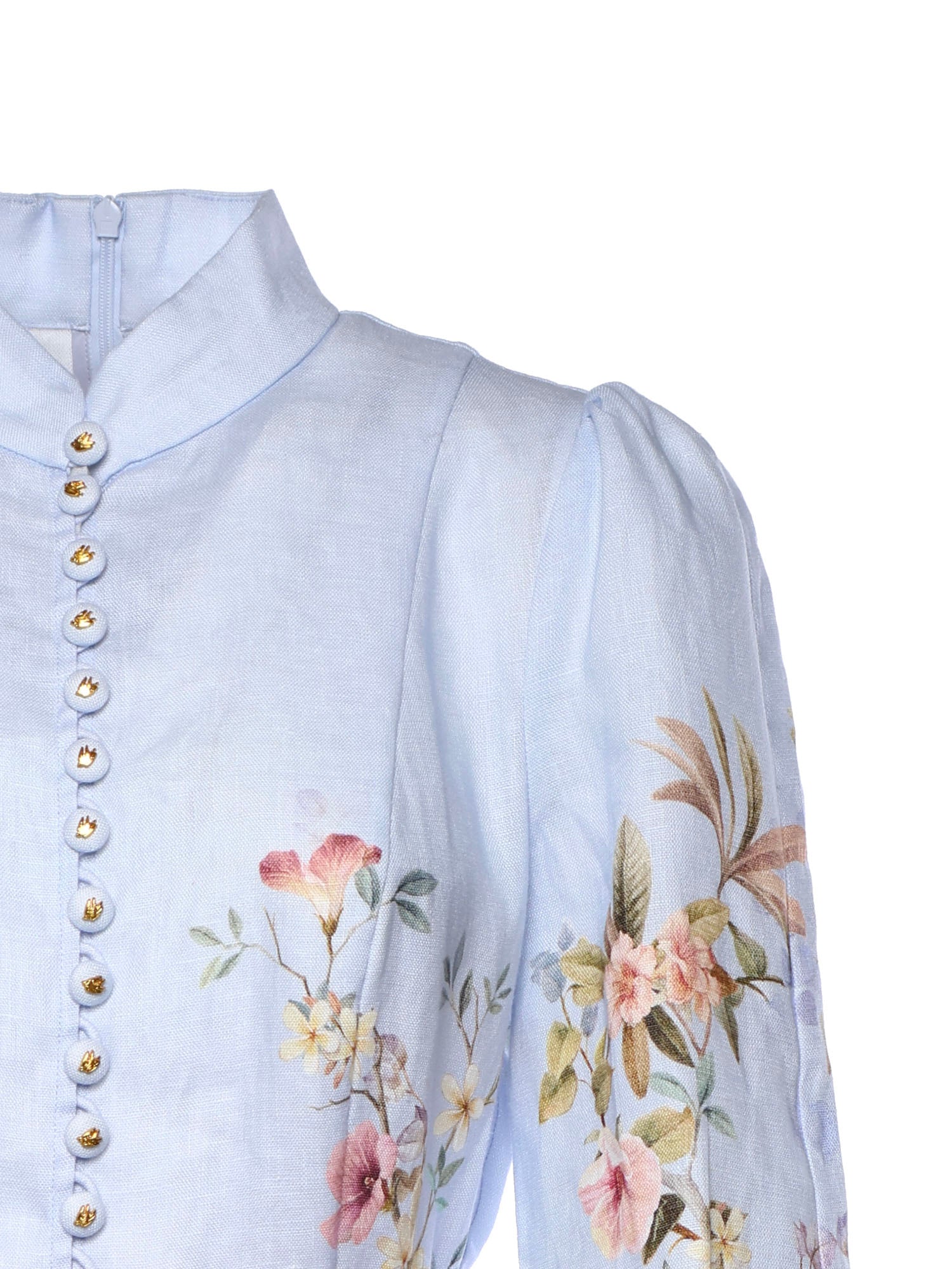 Abiti REBELLION BUTTON MINI DRESS BLUE AVIARY 9142DC261 BLAV BLAV ZIMMERMANN