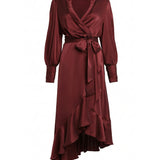 Abiti SILK WRAP MIDI DRESS MAHOGANY 8066DS26R MAHO MAHO ZIMMERMANN