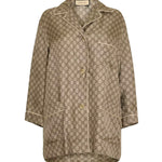 Camicie SHIRT SILK TWILL W/GG PRINT 2275 40 MAHOGANY 752917 ZANRP 2275 2275 GUCCI