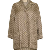 Camicie SHIRT SILK TWILL W/GG PRINT 2275 40 MAHOGANY 752917 ZANRP 2275 2275 GUCCI