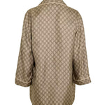 Camicie SHIRT SILK TWILL W/GG PRINT 2275 40 MAHOGANY 752917 ZANRP 2275 2275 GUCCI