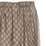 Pantaloni PANT SILK TWILL W/GG PRINT 2184 40 DARK BROWN 756503 ZANRP 2184 2184 GUCCI