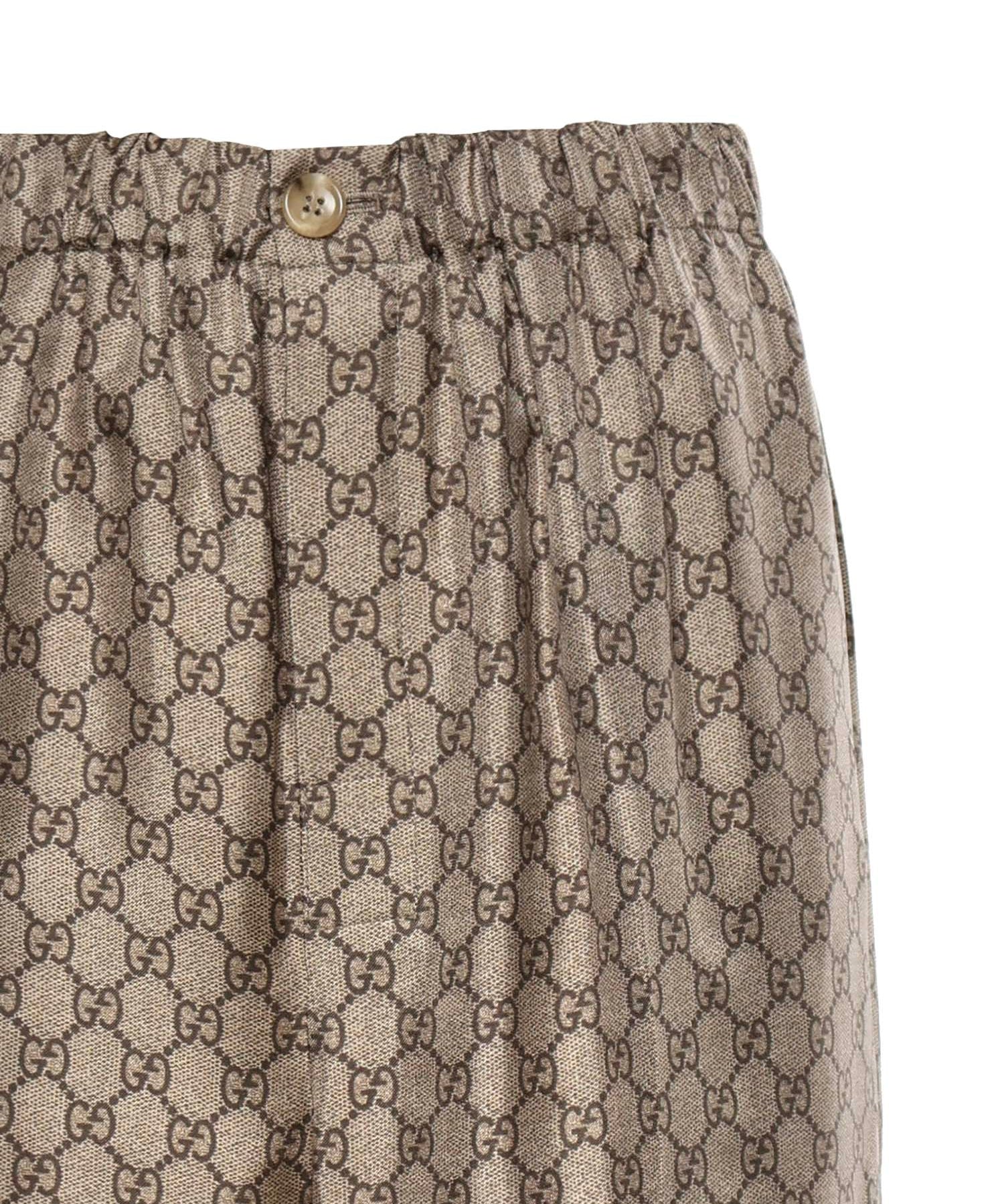 Pantaloni PANT SILK TWILL W/GG PRINT 2184 40 DARK BROWN 756503 ZANRP 2184 2184 GUCCI
