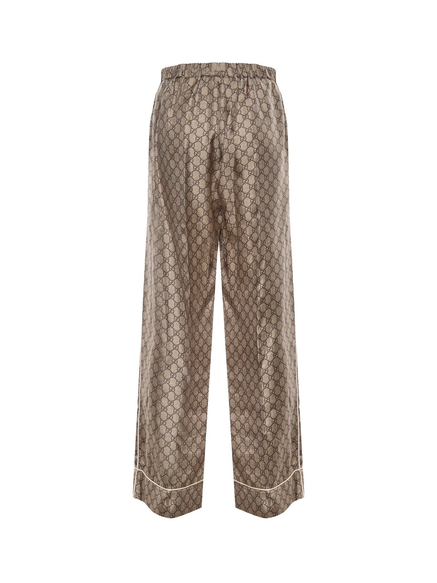 Pantaloni PANT SILK TWILL W/GG PRINT 2184 40 DARK BROWN 756503 ZANRP 2184 2184 GUCCI