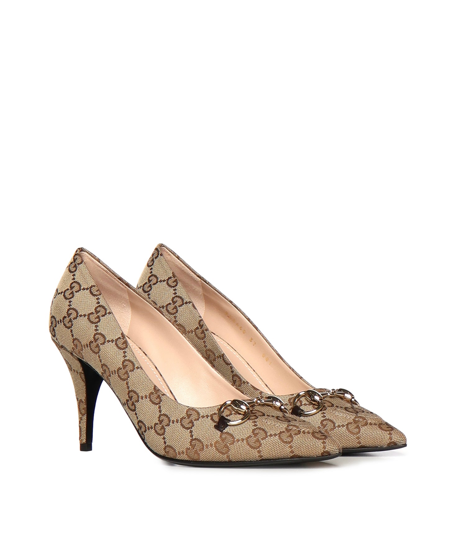 Decollete WERIN 85 PUMP ORIGINAL GG W/HB 9744 37 BEIGE 853460 KY980 9744 9744 GUCCI