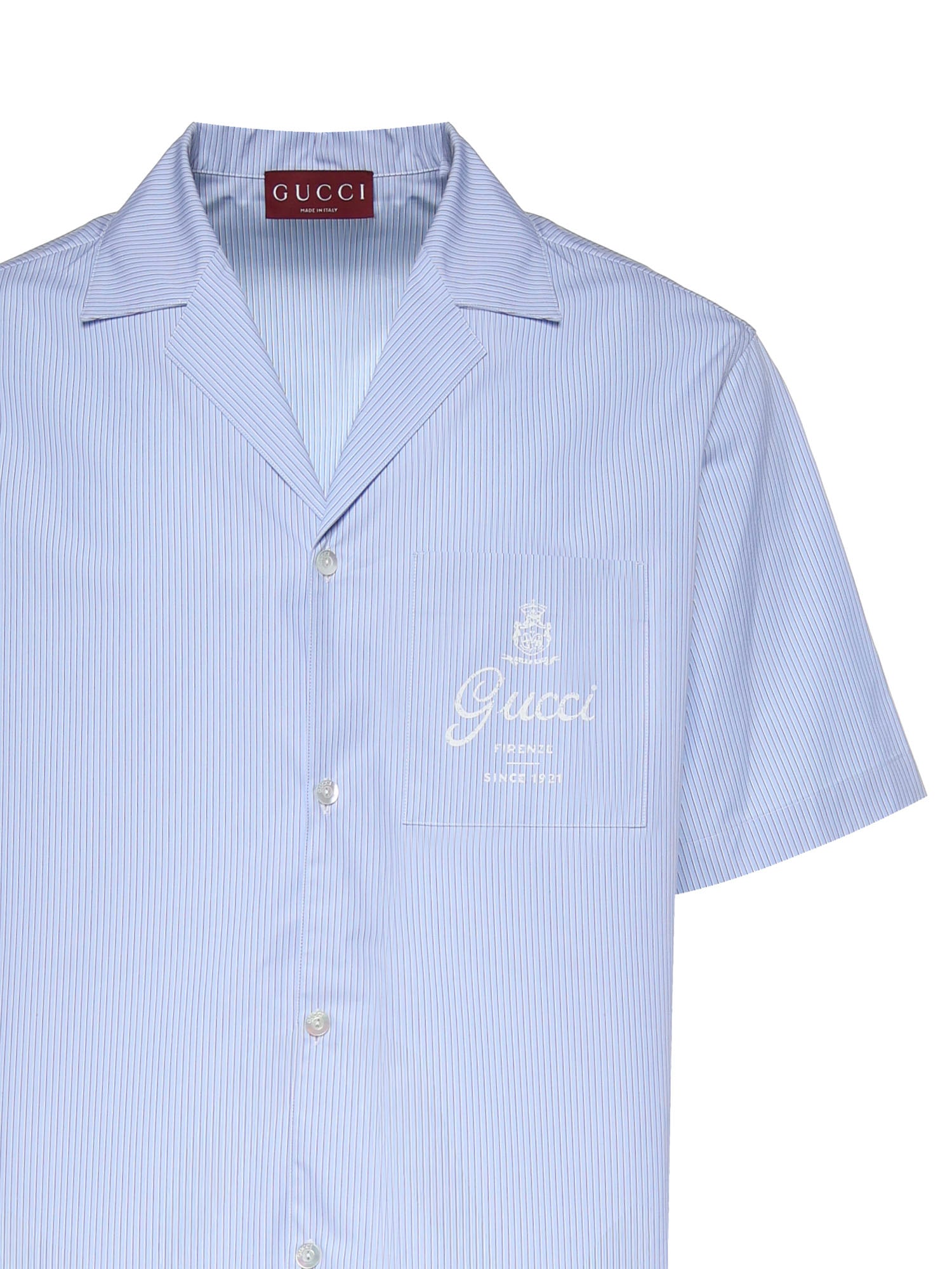 Camicie DISCO BOWLING SHIRT THIN STRIP 4061 48 MIDNIGHT BLUE 794907 ZAJWW 4061 4061 GUCCI