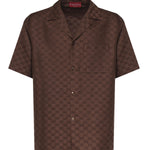 Camicie DISCO BOWLING SHIRT LINEN BLEN 2063 46 COFFEE 794907 ZAM7G 2063 2063 GUCCI