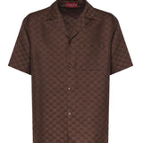 Camicie DISCO BOWLING SHIRT LINEN BLEN 2063 46 COFFEE 794907 ZAM7G 2063 2063 GUCCI