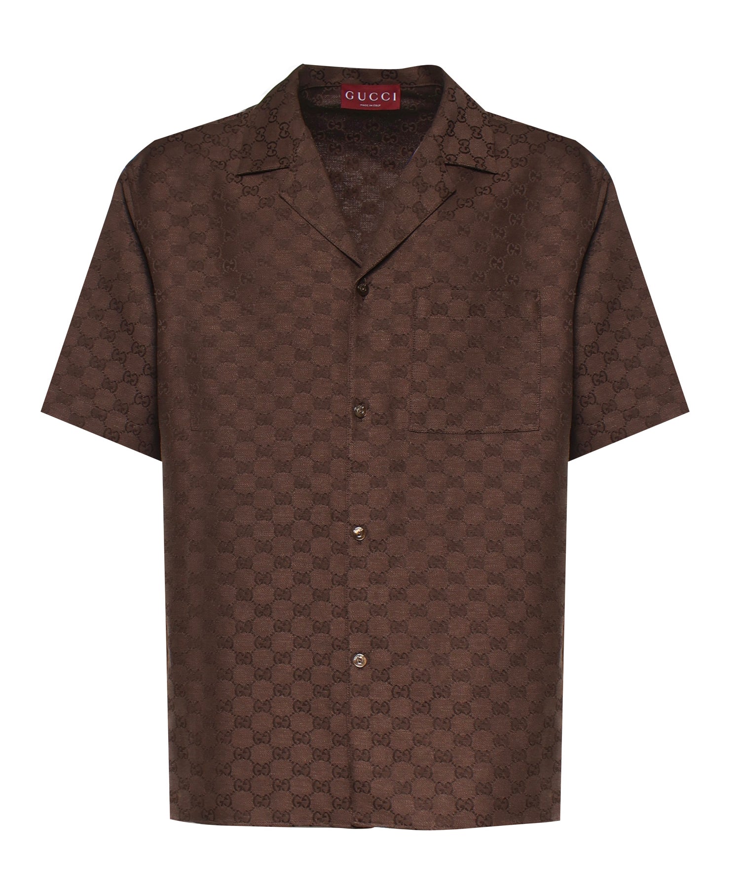 Camicie DISCO BOWLING SHIRT LINEN BLEN 2063 46 COFFEE 794907 ZAM7G 2063 2063 GUCCI