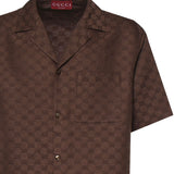 Camicie DISCO BOWLING SHIRT LINEN BLEN 2063 46 COFFEE 794907 ZAM7G 2063 2063 GUCCI