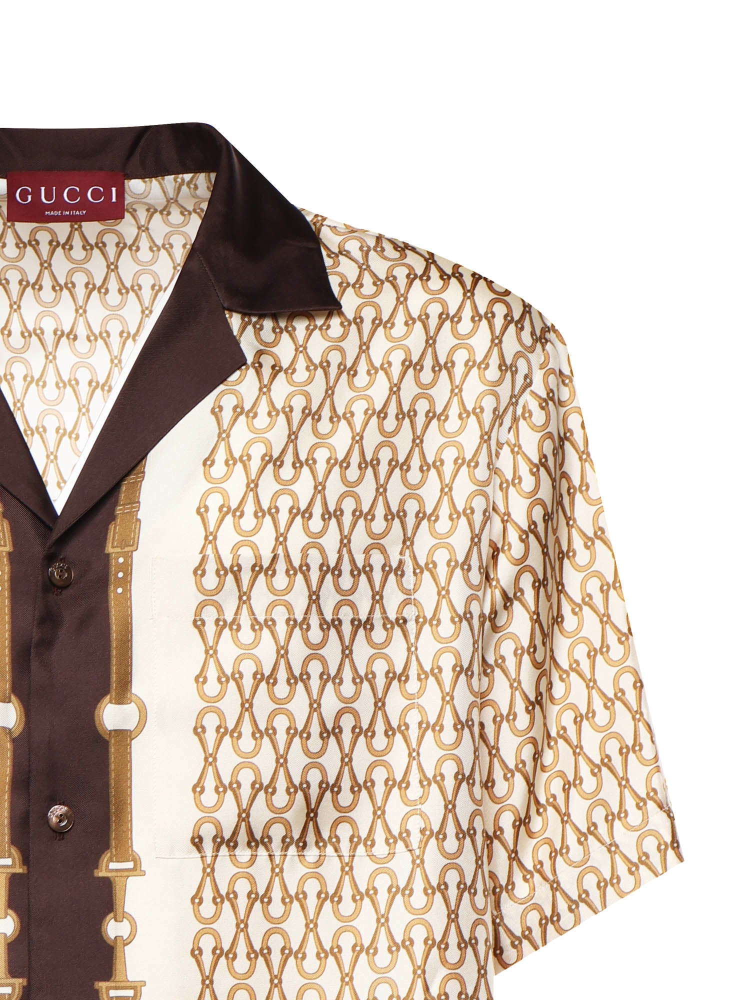 Camicie DISCO BOWLING SHIRT GOLDEN HOR 9549 48 SAND 794907 ZAUIZ 9549 9549 GUCCI