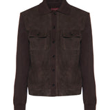 Camicie L/S SHIRT SOFT SUEDE W/KNIT PA 2130 50 DARK BROWN 847806 XNBB6 2130 2130 GUCCI