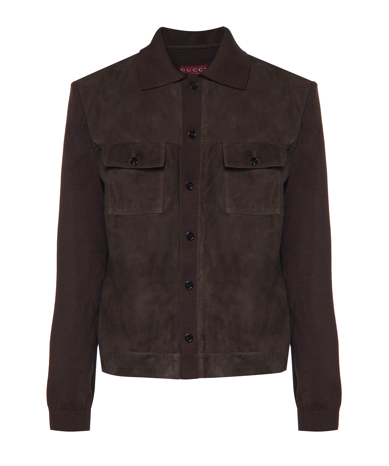 Camicie L/S SHIRT SOFT SUEDE W/KNIT PA 2130 50 DARK BROWN 847806 XNBB6 2130 2130 GUCCI