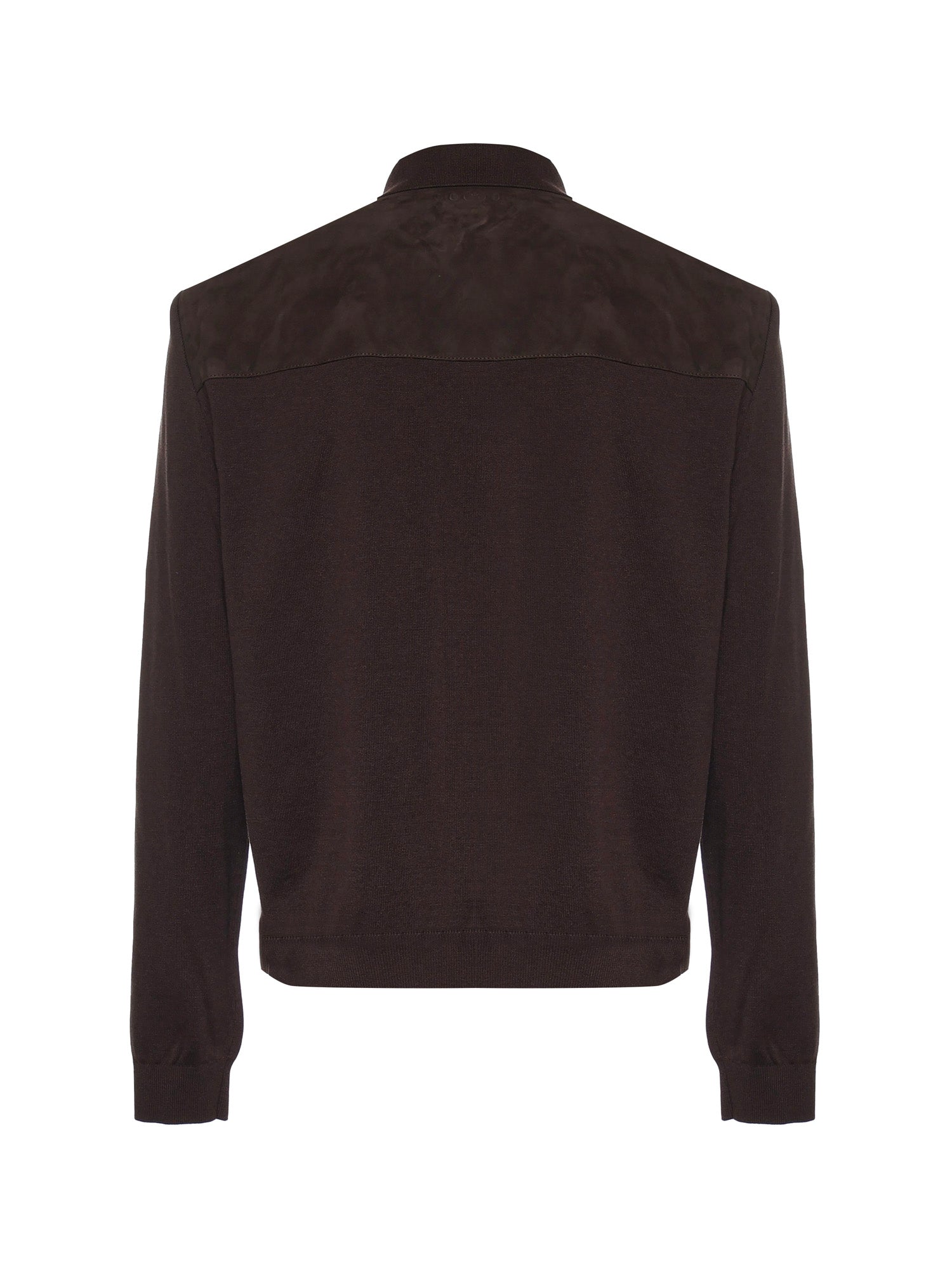 Camicie L/S SHIRT SOFT SUEDE W/KNIT PA 2130 50 DARK BROWN 847806 XNBB6 2130 2130 GUCCI