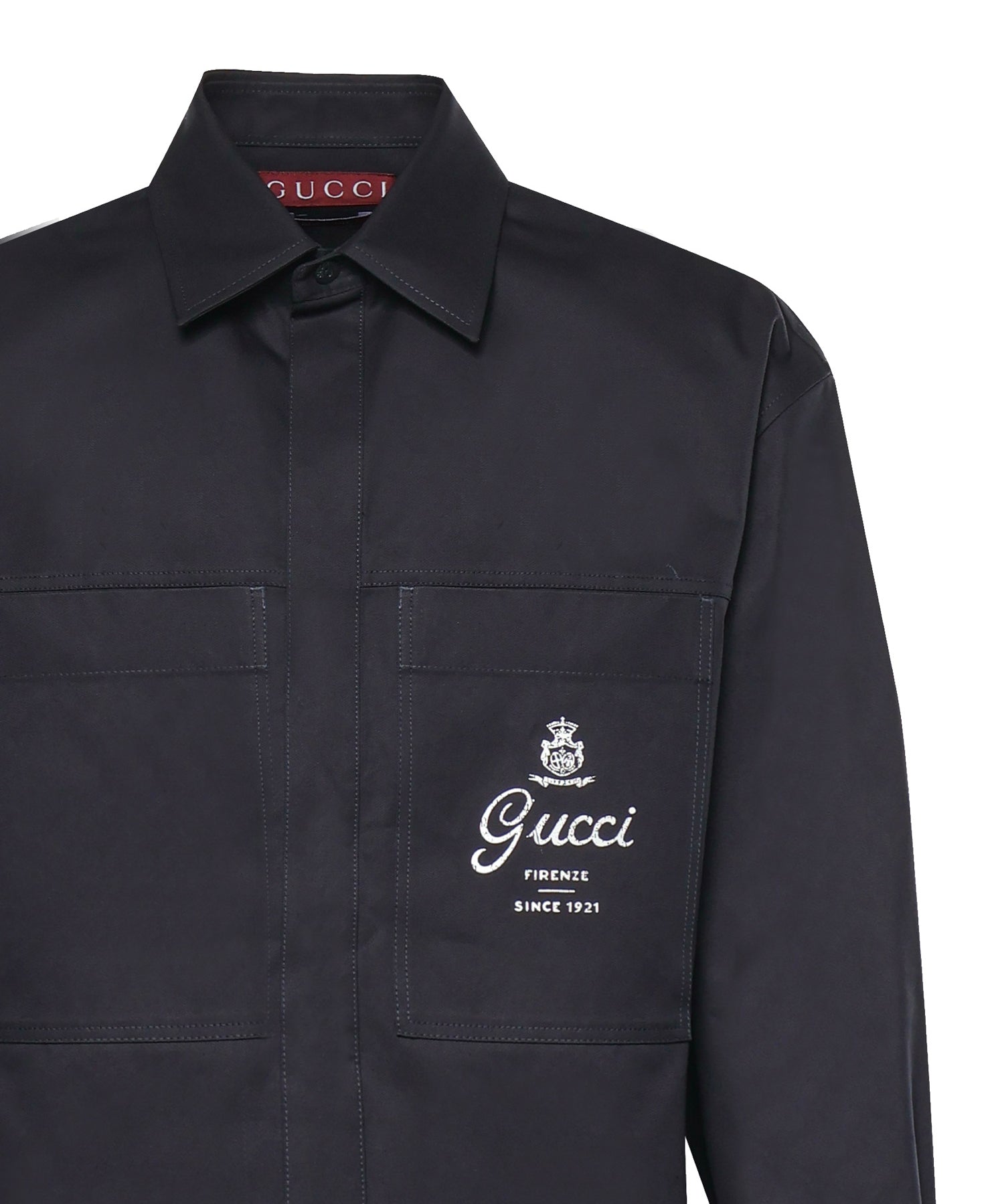 Camicie SHIRT COMPACT COTTON TWILL 4440 48 PETROLEUM BLUE 851711 ZAQH5 4440 4440 GUCCI
