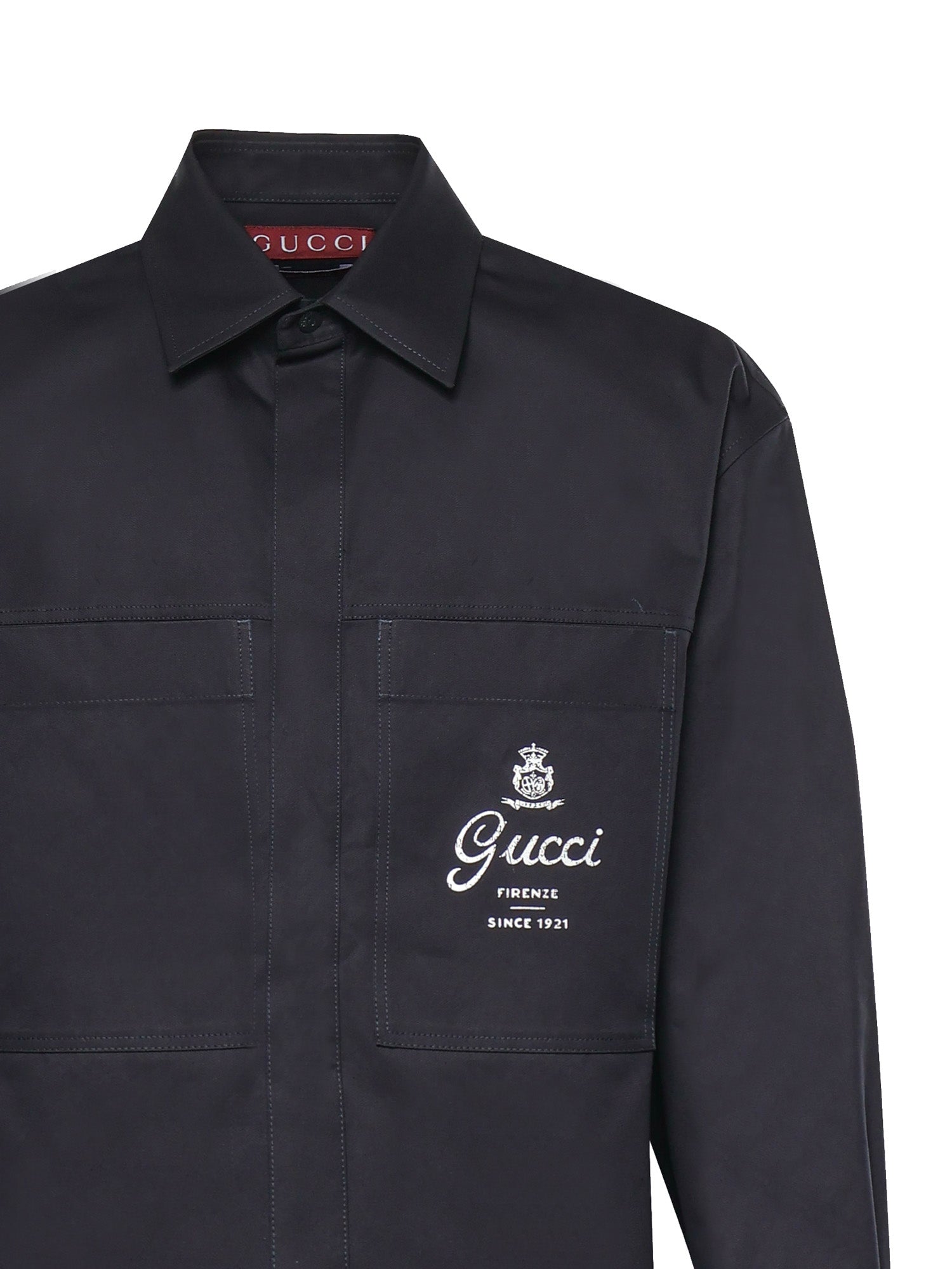 Camicie SHIRT COMPACT COTTON TWILL 4440 48 PETROLEUM BLUE 851711 ZAQH5 4440 4440 GUCCI