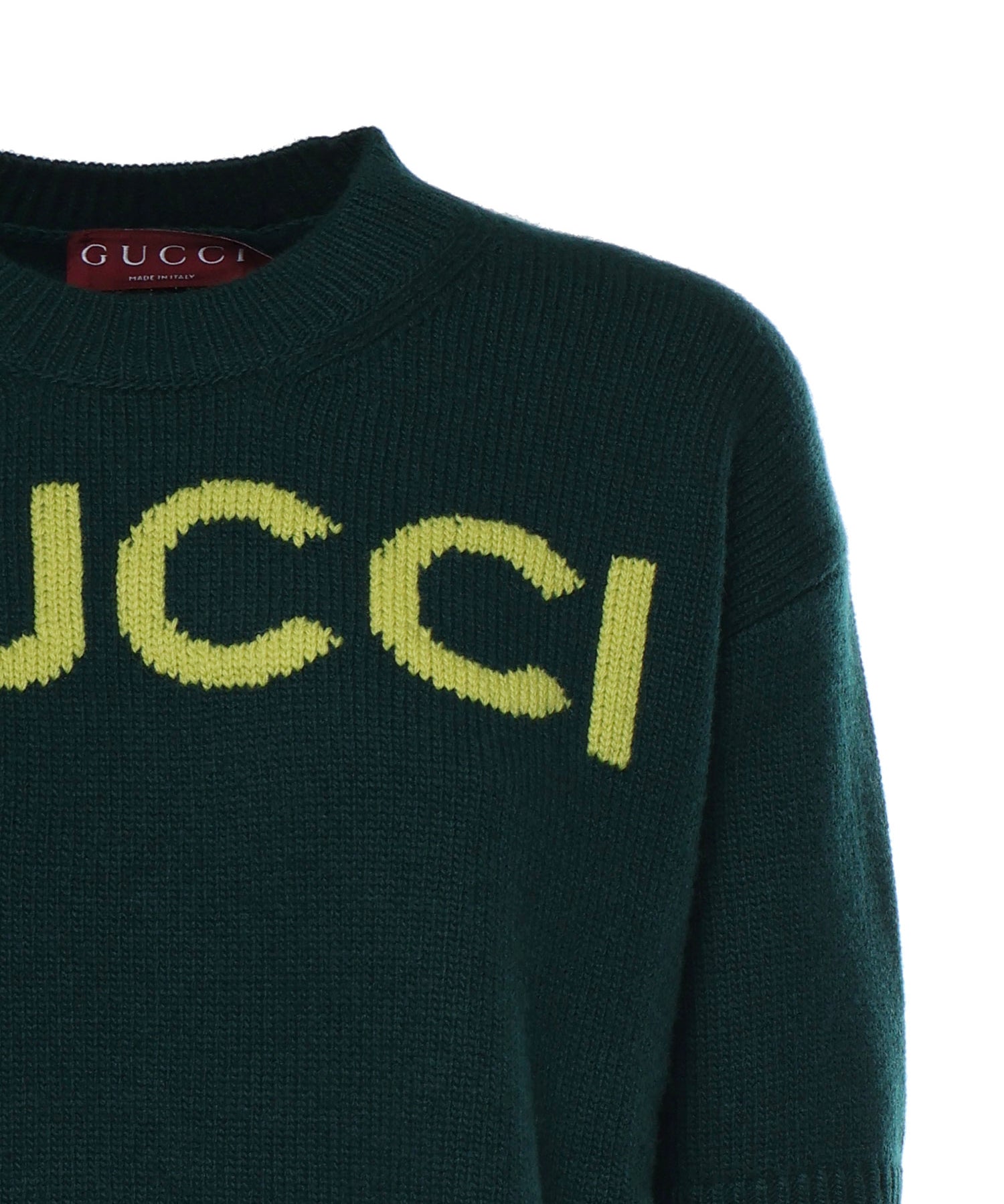 Maglieria S/S TOP SOFT WOOL W/GUCCI 3027 S DARK GREEN BOTTLE 851972 XKEBC 3027 3027 GUCCI