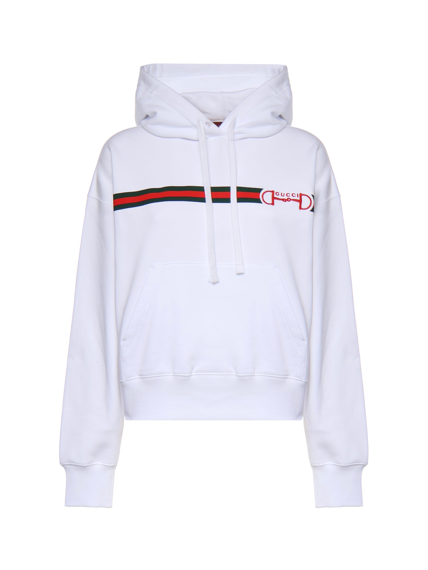 Felpa HOODIE SWTSHRT BRUSH CTN W/WEB 9051 S WHITE 837930 XJHM0 9051 9051 GUCCI