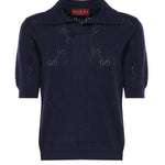 Maglieria POLO CTN SLK ALLOVR PIERCED GG 4522 S PERIWINKLE 856203 XKFCO 4522 4522 GUCCI