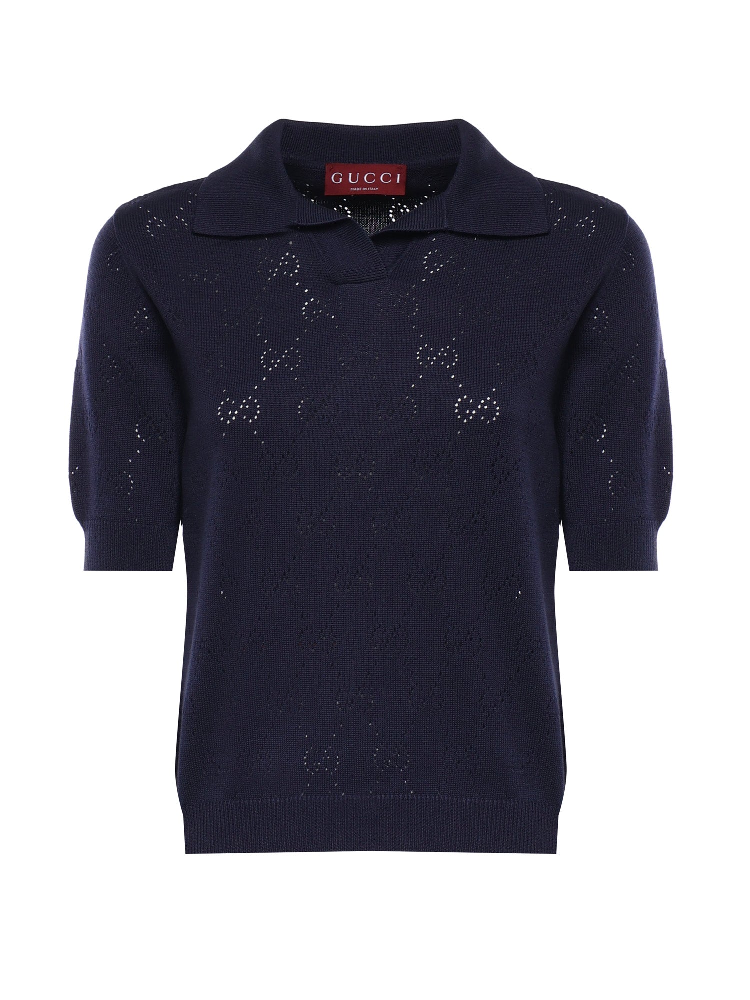 Maglieria POLO CTN SLK ALLOVR PIERCED GG 4522 S PERIWINKLE 856203 XKFCO 4522 4522 GUCCI