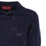 Maglieria POLO CTN SLK ALLOVR PIERCED GG 4522 S PERIWINKLE 856203 XKFCO 4522 4522 GUCCI