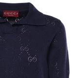 Maglieria POLO CTN SLK ALLOVR PIERCED GG 4522 S PERIWINKLE 856203 XKFCO 4522 4522 GUCCI