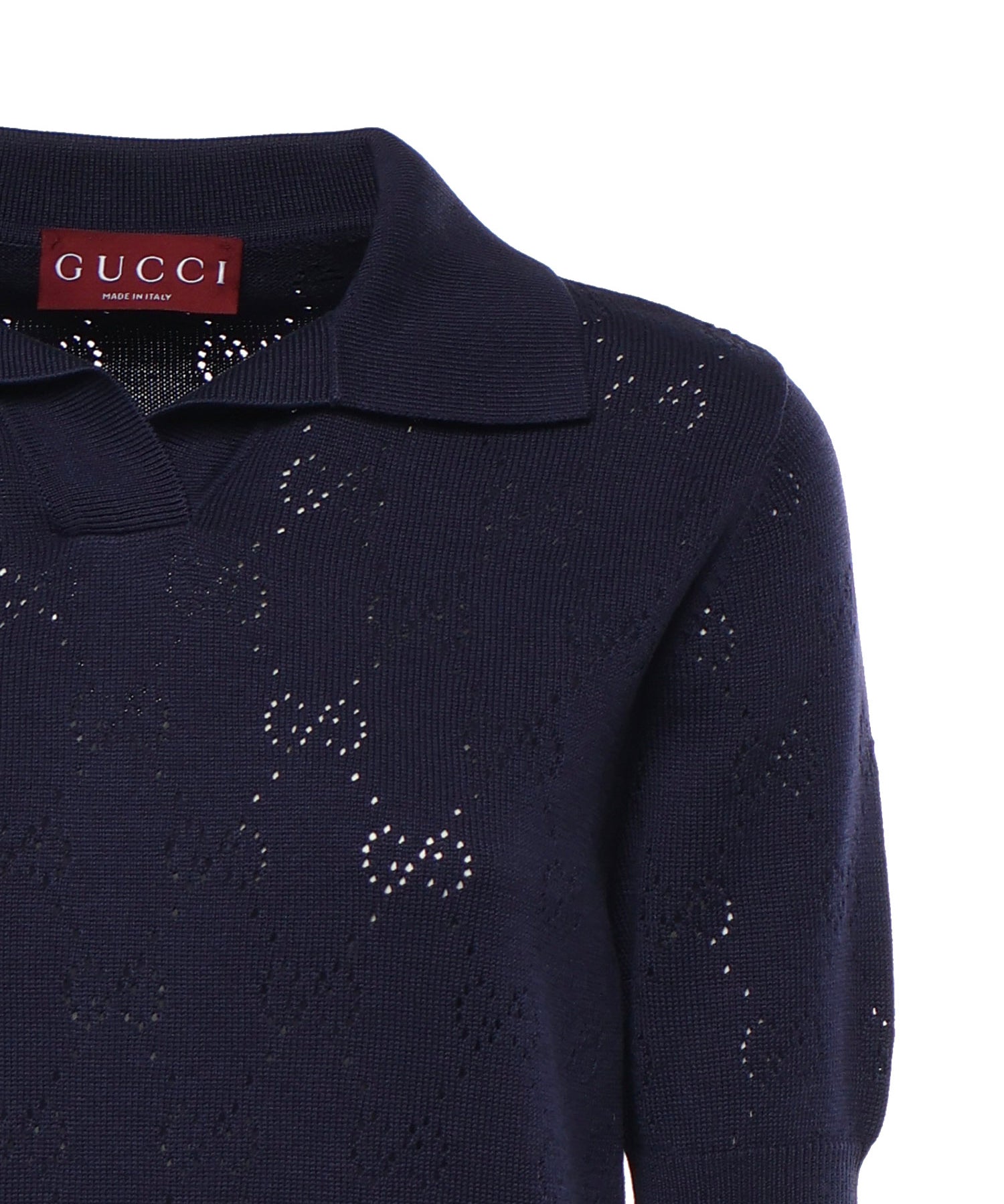Maglieria POLO CTN SLK ALLOVR PIERCED GG 4522 S PERIWINKLE 856203 XKFCO 4522 4522 GUCCI