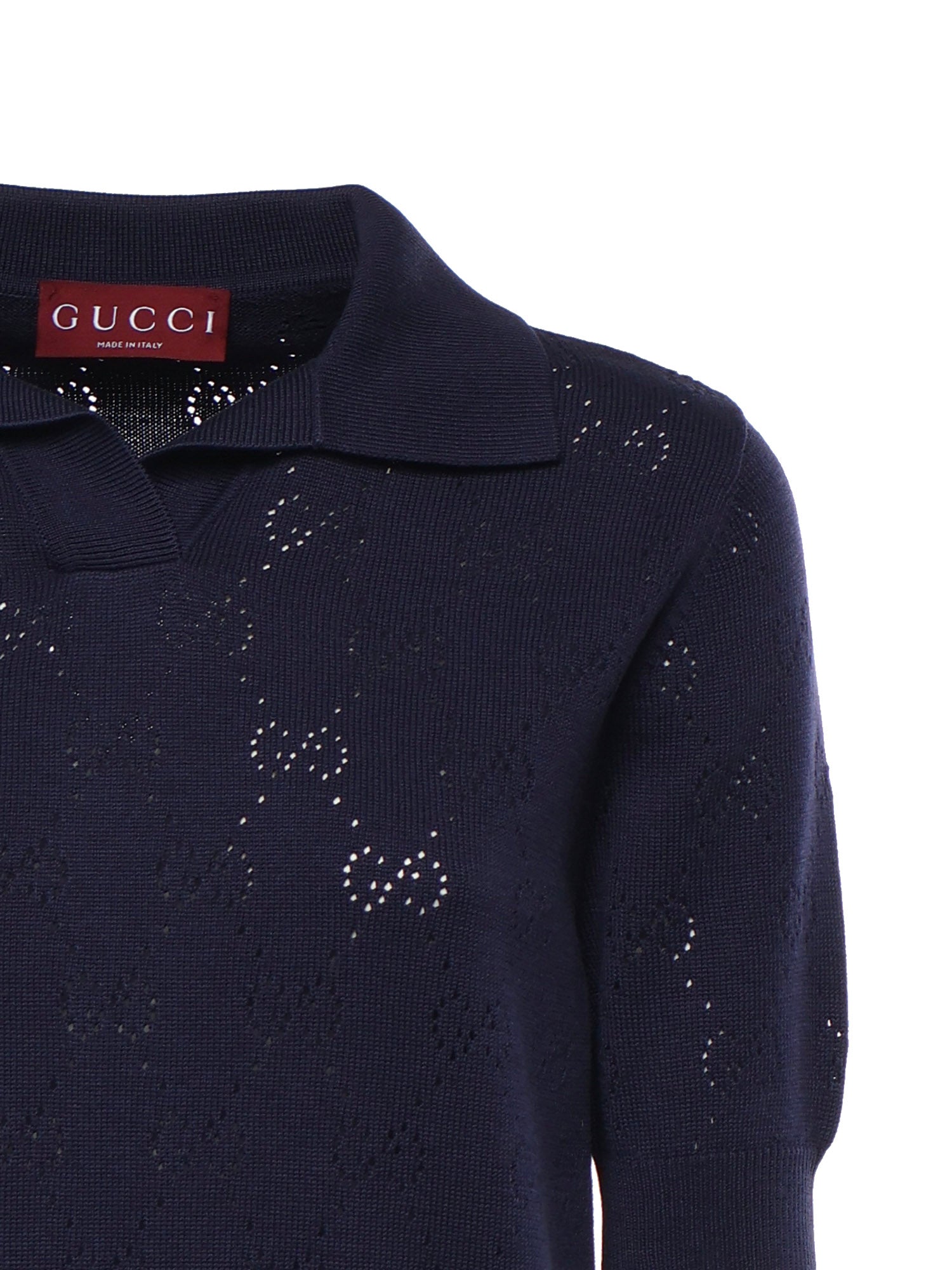 Maglieria POLO CTN SLK ALLOVR PIERCED GG 4522 S PERIWINKLE 856203 XKFCO 4522 4522 GUCCI