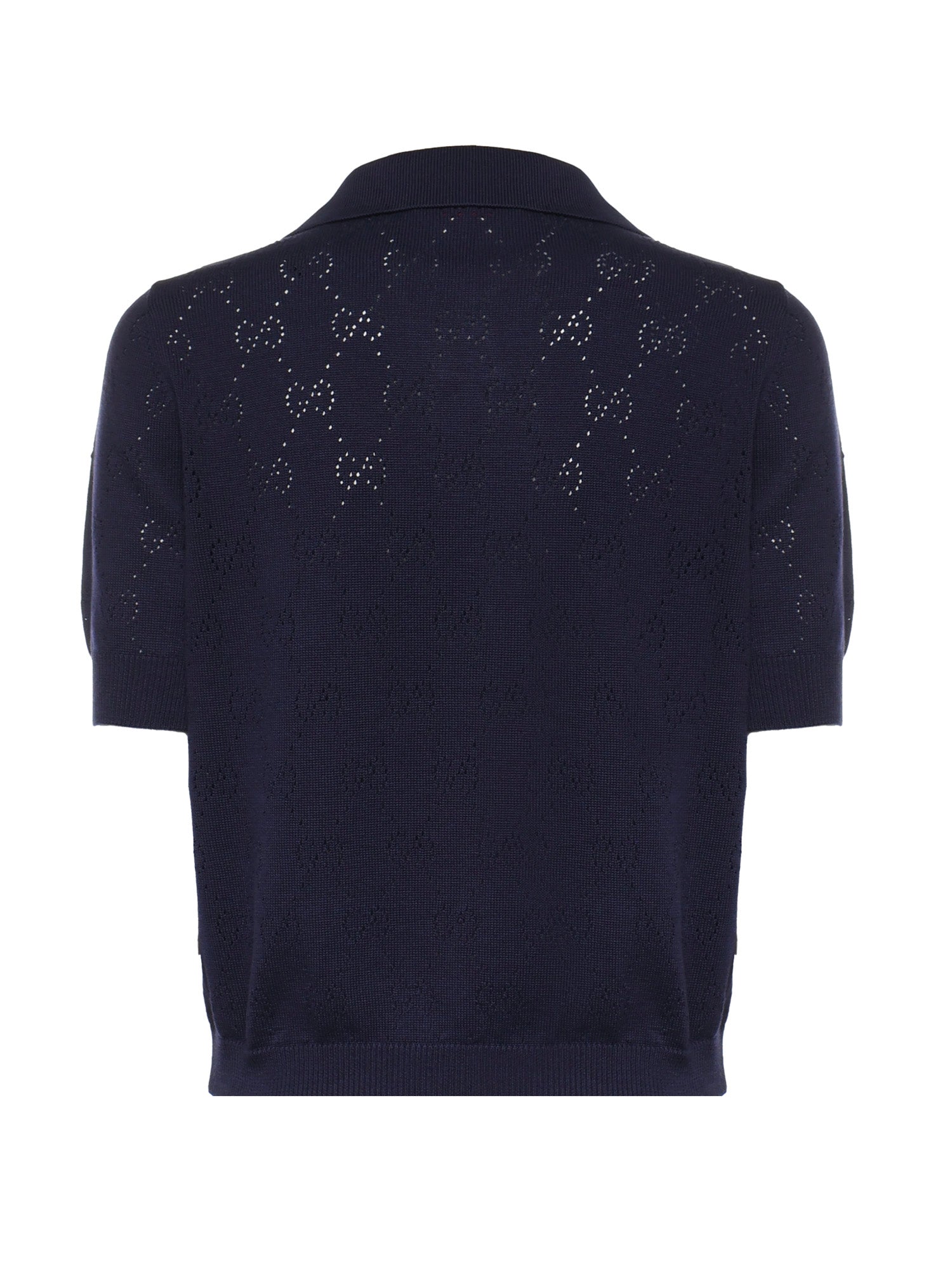 Maglieria POLO CTN SLK ALLOVR PIERCED GG 4522 S PERIWINKLE 856203 XKFCO 4522 4522 GUCCI