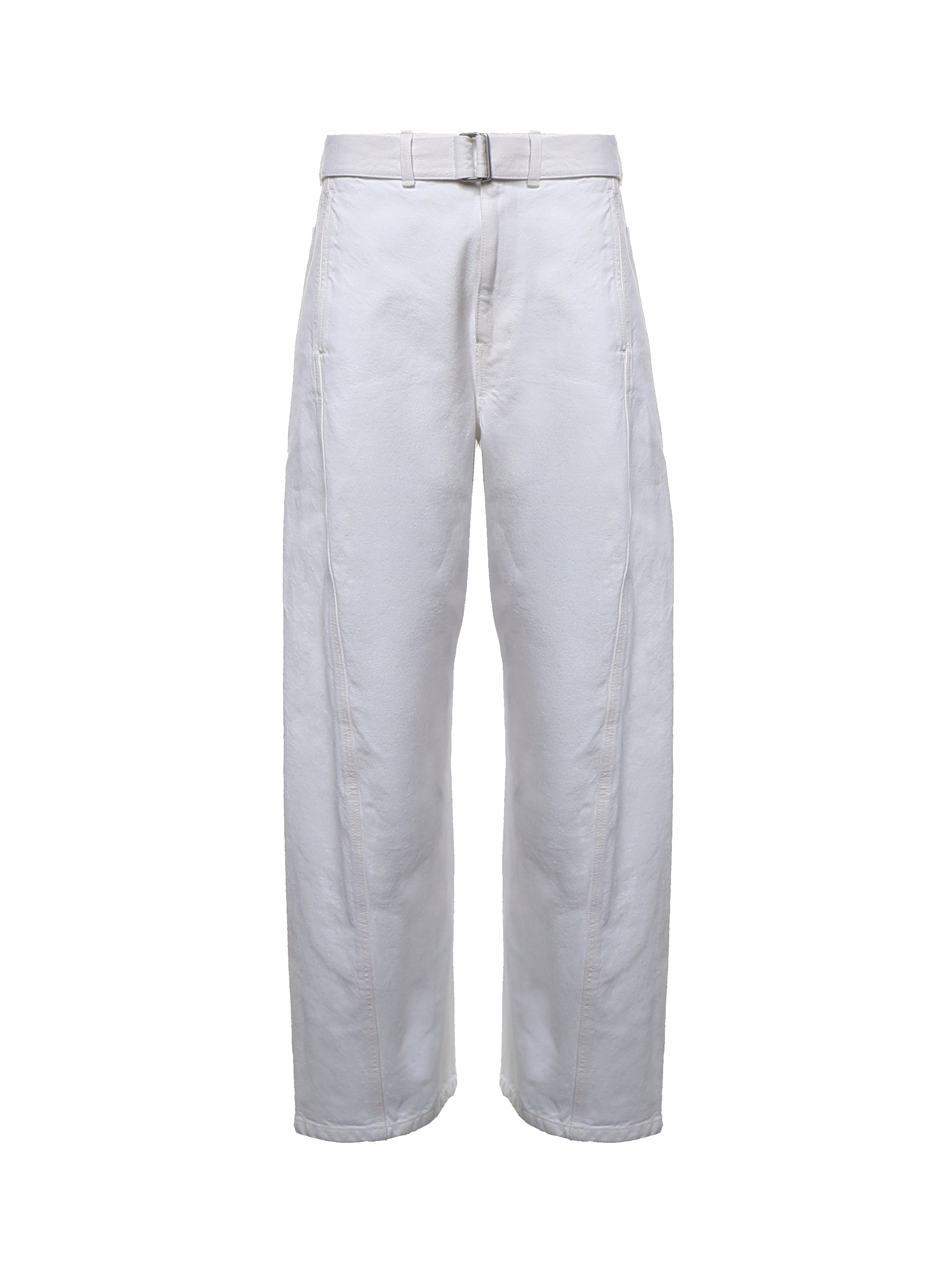 Pantaloni TWISTED BELTED PANTS MILK PA326 LD1070 WH086 WH086 LEMAIRE