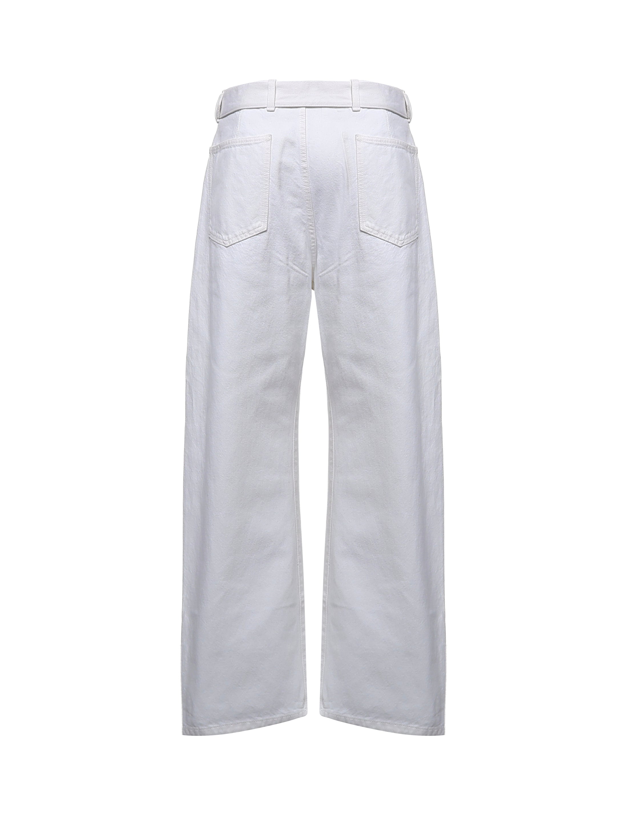 Pantaloni TWISTED BELTED PANTS MILK PA326 LD1070 WH086 WH086 LEMAIRE