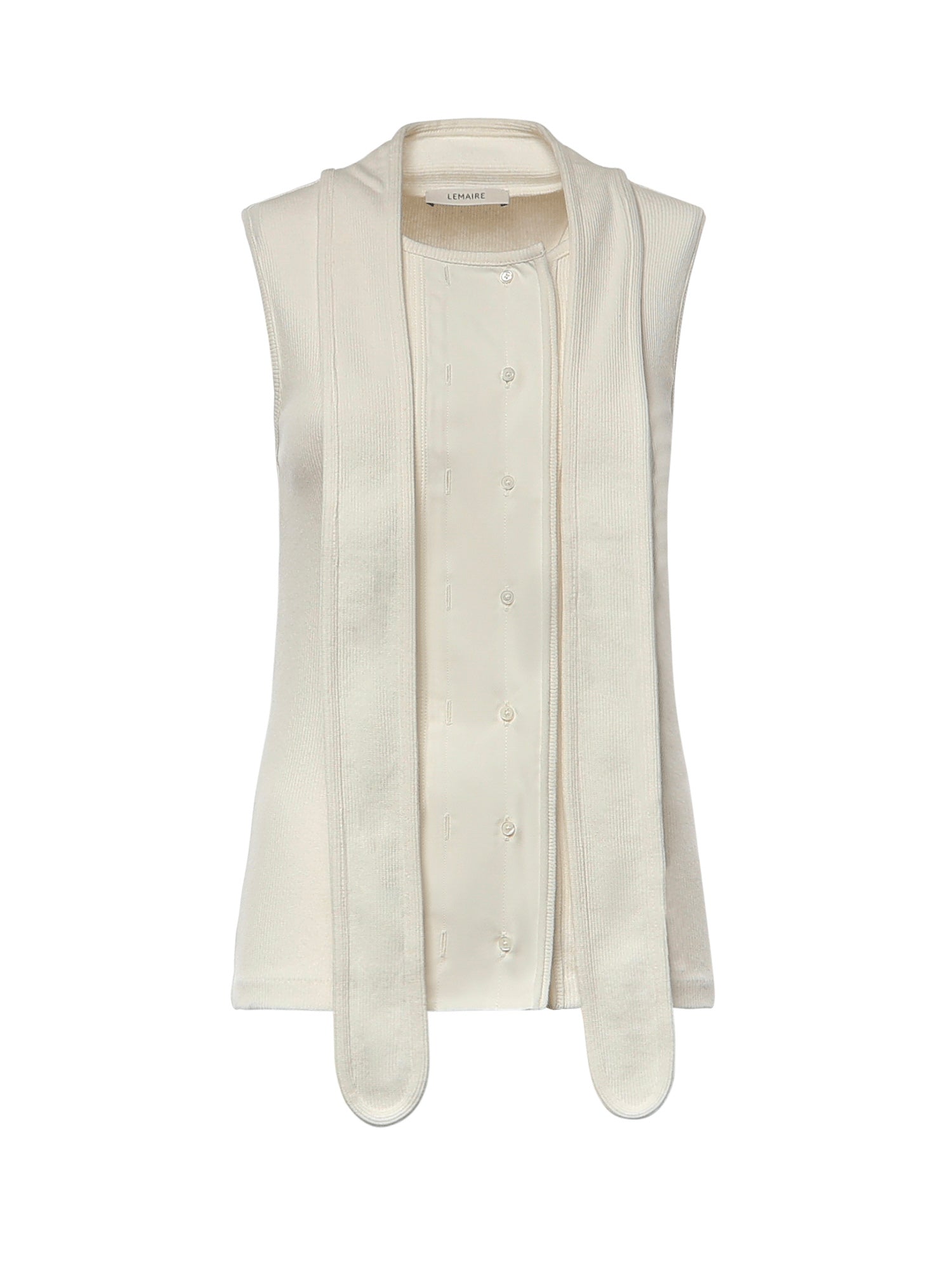 Topwear ASYMMETRICAL FITTED TOP MILK TS0004 LJ1030 WH086 WH086 LEMAIRE