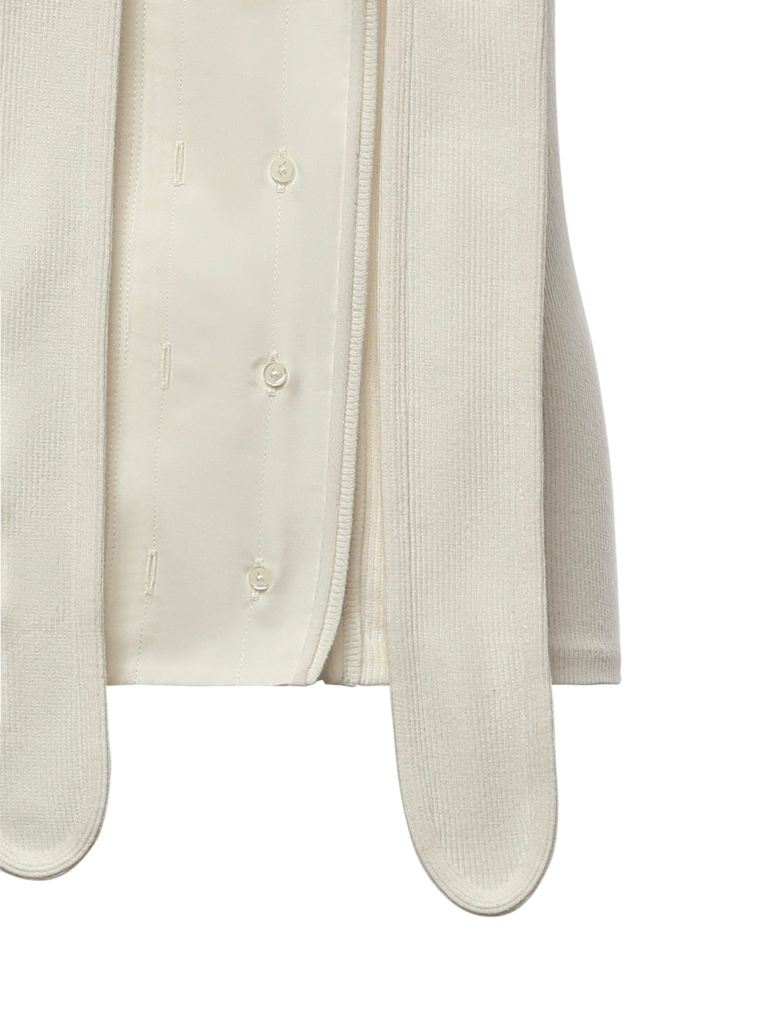 Topwear ASYMMETRICAL FITTED TOP MILK TS0004 LJ1030 WH086 WH086 LEMAIRE