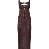 Abiti ABITO MIDI PIZZO BROWN 260WCW00284 MIX079AA 064 064 THE Attico