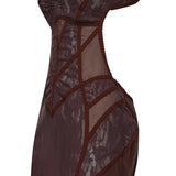 Abiti ABITO MIDI PIZZO BROWN 260WCW00284 MIX079AA 064 064 THE Attico