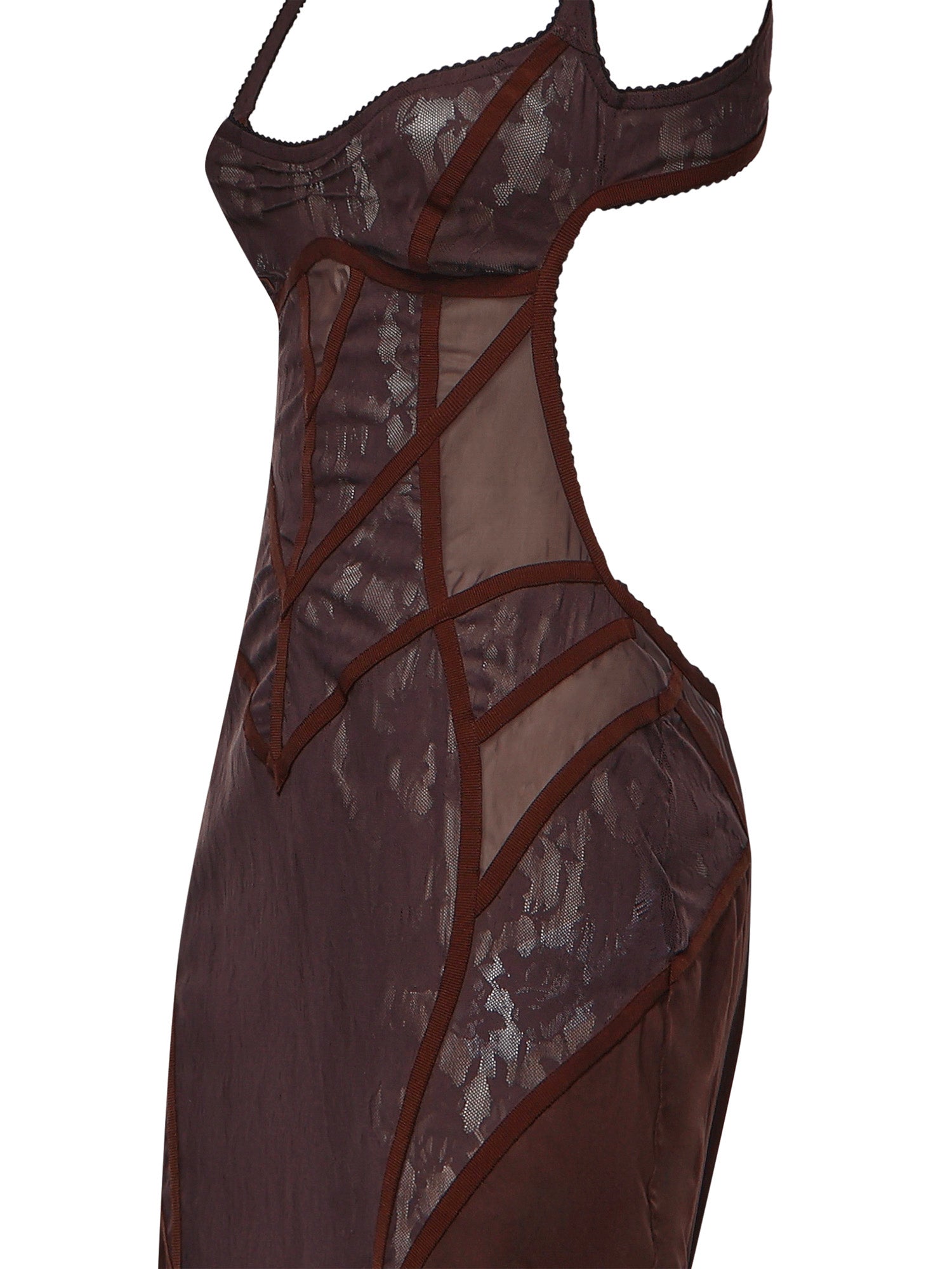 Abiti ABITO MIDI PIZZO BROWN 260WCW00284 MIX079AA 064 064 THE Attico