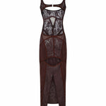 Abiti ABITO MIDI PIZZO BROWN 260WCW00284 MIX079AA 064 064 THE Attico