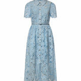 Abiti BLUE LACE COLLARED MIDI DRESS AC26 024M BL BL SELF-PORTRAIT