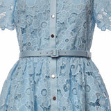 Abiti BLUE LACE COLLARED MIDI DRESS AC26 024M BL BL SELF-PORTRAIT