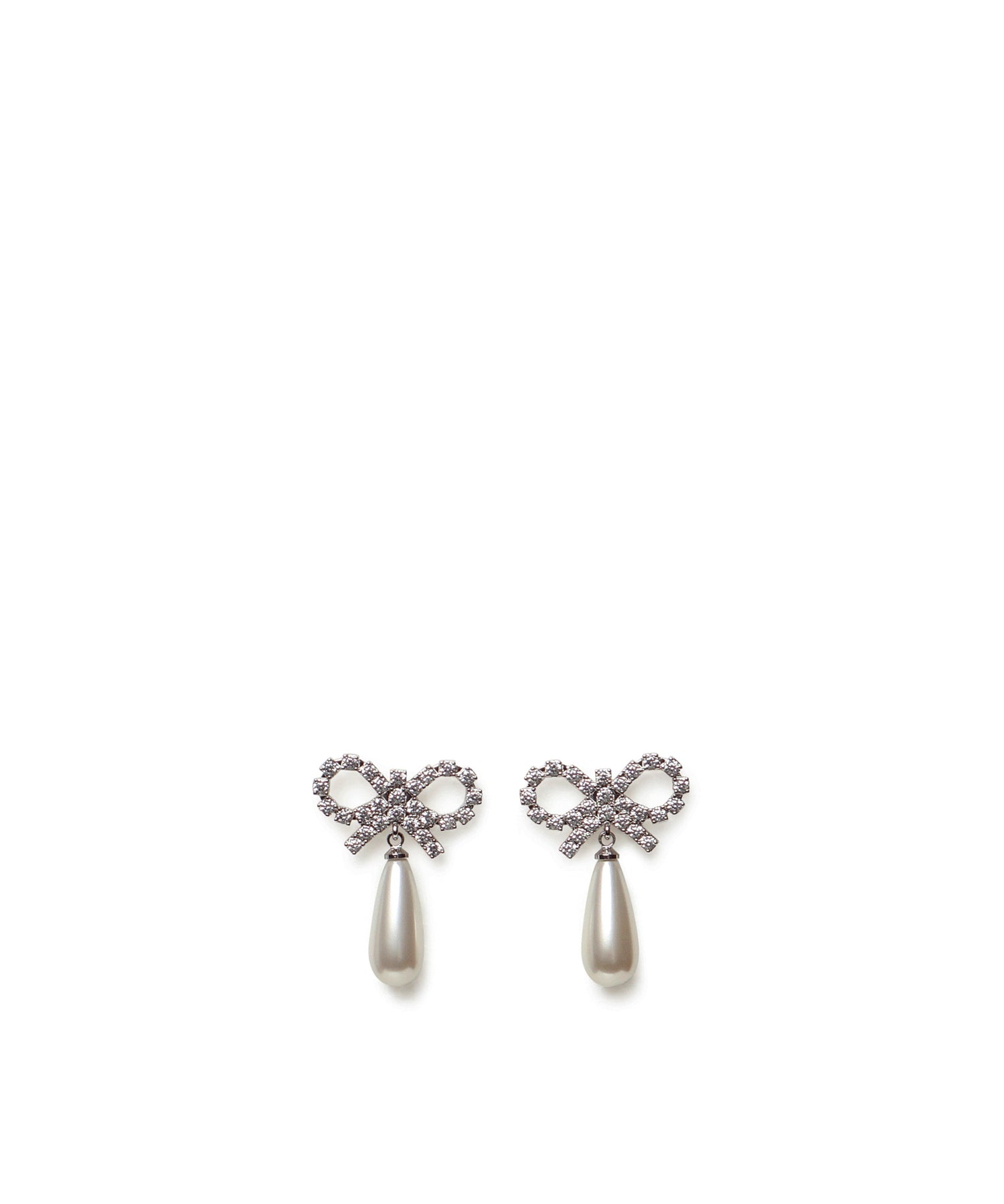 Orecchini CRYSTAL BOW PEARL EARRINGS RS26 631E P  SELF-PORTRAIT